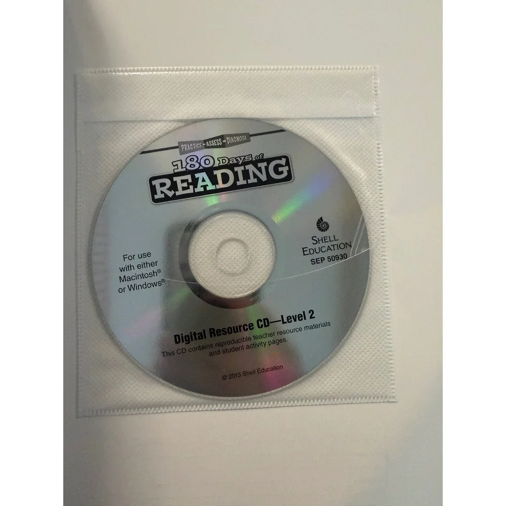 Shell Education 180 Days of Reading for Second Grade Workbook with CD Dugan